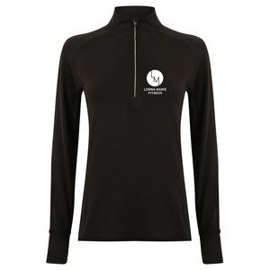 Ladies Long Sleeve Zip Neck Performance Top Thumbnail
